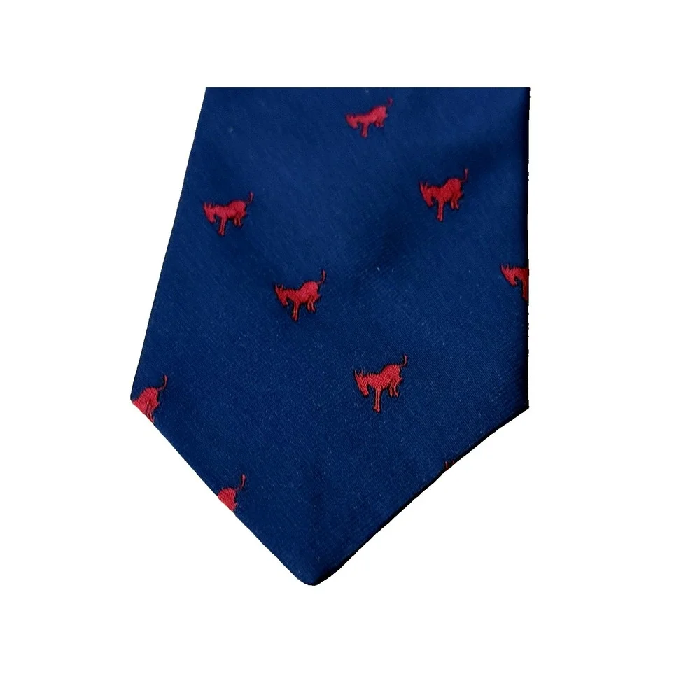 Pietpo Di‎ Como Tie Mens Blue Red Donkey All Over Print3 1/2 1982